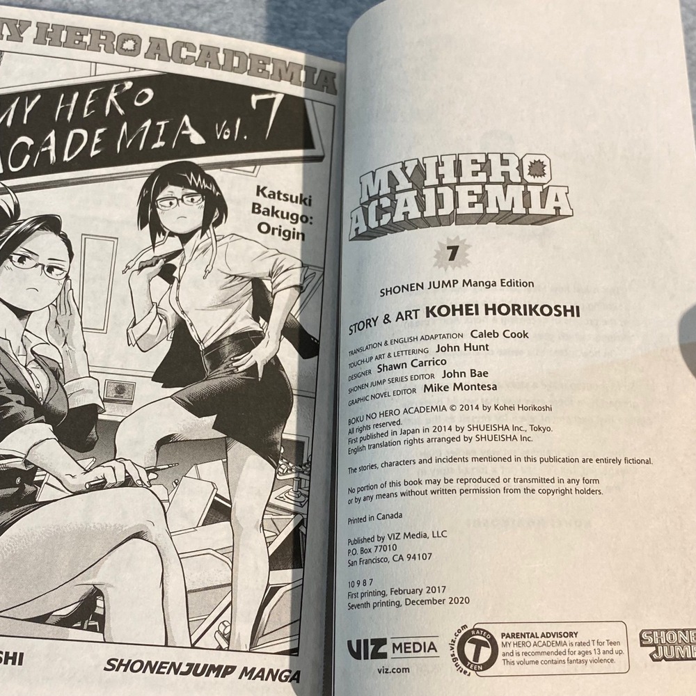 My Hero Academia Vol 7 Manga Shonen Jump English VIZ Media Japanese Comic Book - Picture 3 of 7